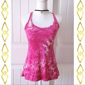 Hot Pink Hippy Tie Dyed Tank Top