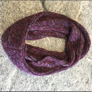 Purple Knit Infinity Scarf