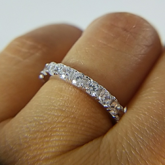 CZ Eternity Wedding Band 3mm 5 6 7 8 9 10 11 - Picture 5 of 11