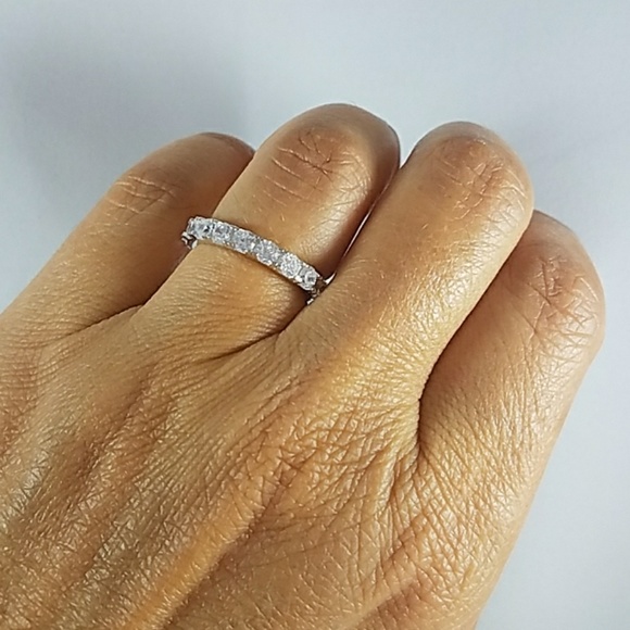CZ Eternity Wedding Band 3mm 5 6 7 8 9 10 11 - Picture 9 of 11
