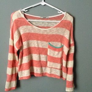 Striped crop top long sleeve