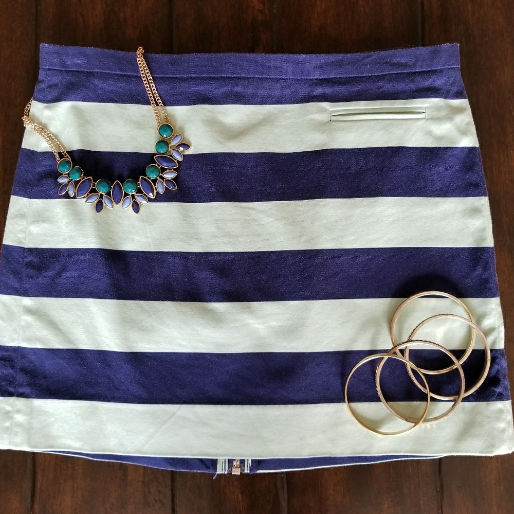 GAP Navy and Mint Mini Skirt