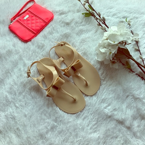 [Michael Kors] Nude Bow Jelly Sandals - Picture 1 of 2