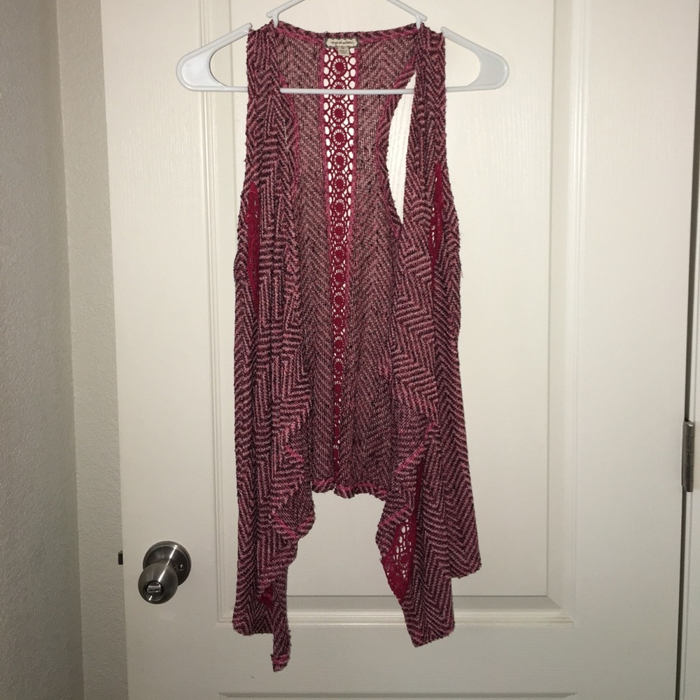 Red and black striped vest