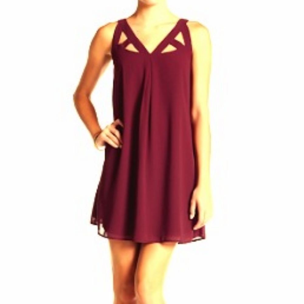 Red cutout top dress