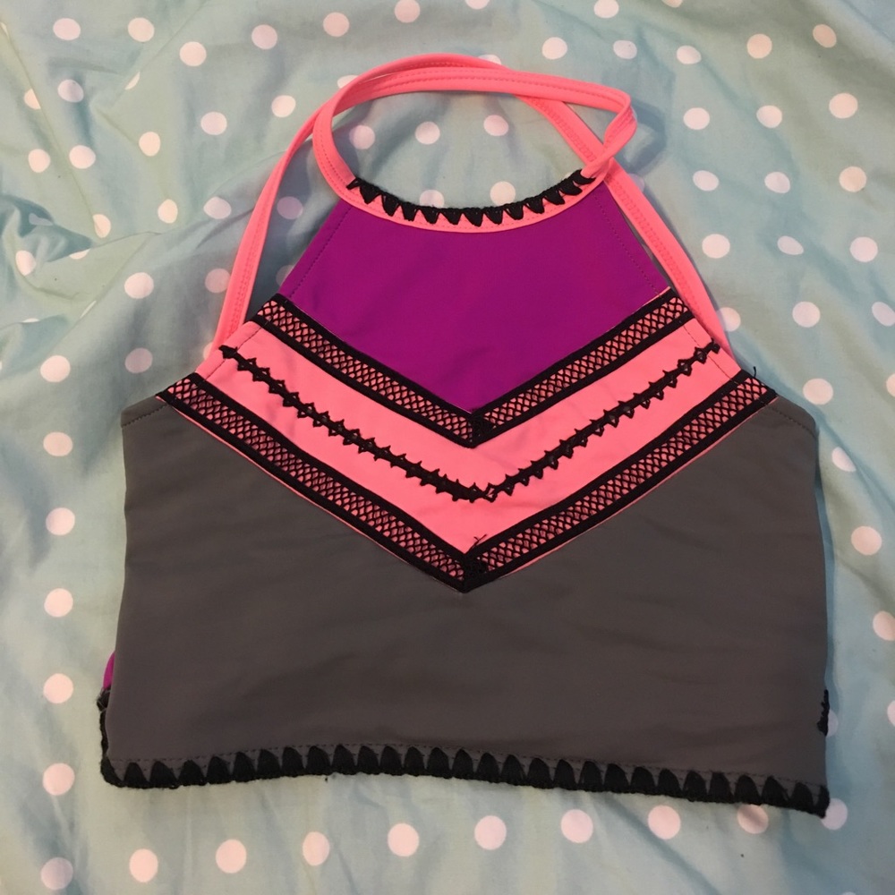 California Kisses Cute n Coral High neck bra top