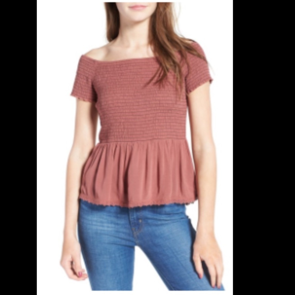 Chloe & Katie Smocked Off Shoulder Top