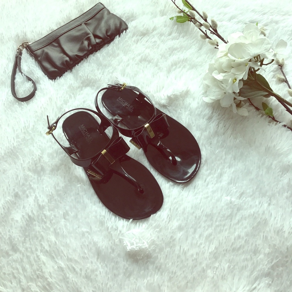 [Michael Kors] Black Bow Jelly Sandals