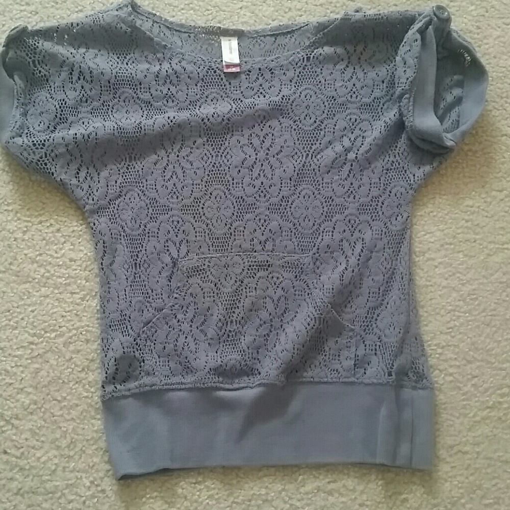 Gray lace top