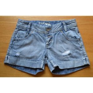 Express Light Wash Denim Jean Shorts Size 0