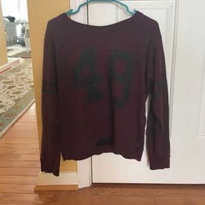 Burgundy #48 Varsity Sweater