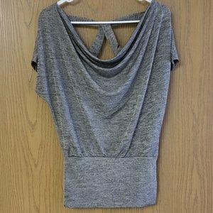 HEARTSOUL Cowl Neck Top with Criss Cross Detail
