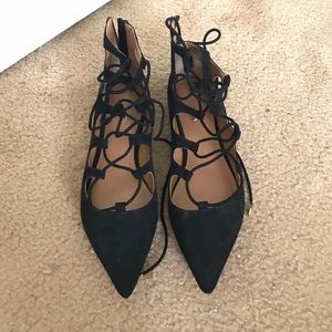 Also Black Suede Flats