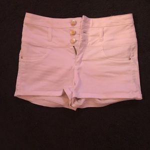 white high waisted shorts