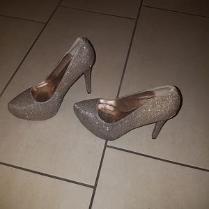 Champagne gold platform heel