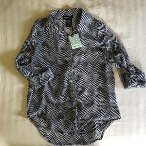 Brand new black & white patterned blouse