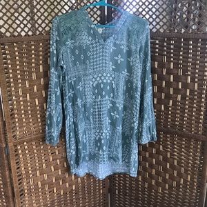 Long Sleeve flow way green dress