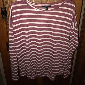Maroon and White Striped Shirt