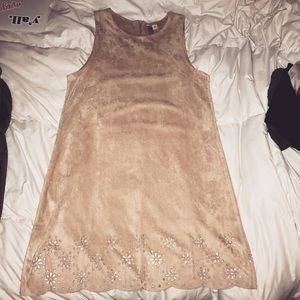 Suede nude dress