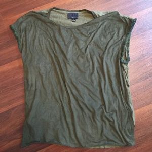 Olive green suede Top