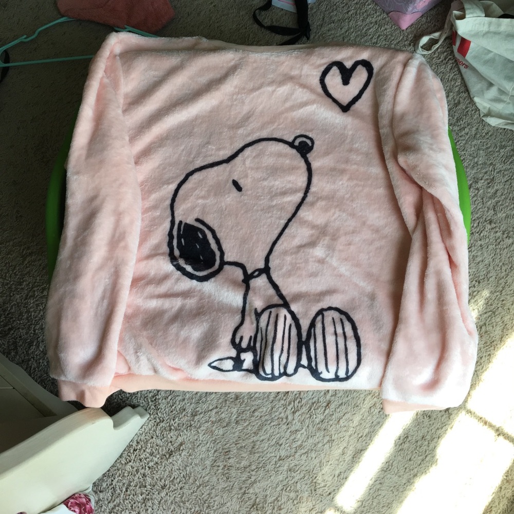Fuzzy Pink Snoopy Sweater