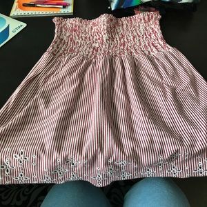 LOFT strapless shirt. Red/white stripes. Size XL