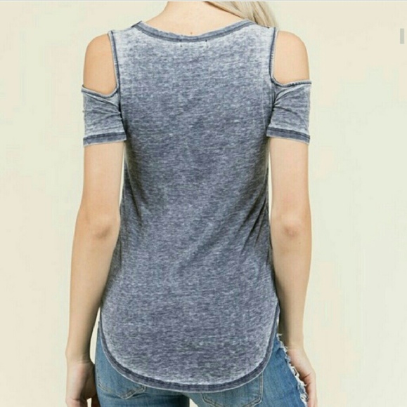 Only 1 left! Cold Shoulder Top - Picture 3 of 3