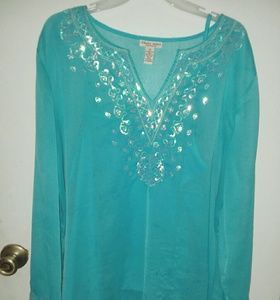 Sheer sequence shirt with Camey