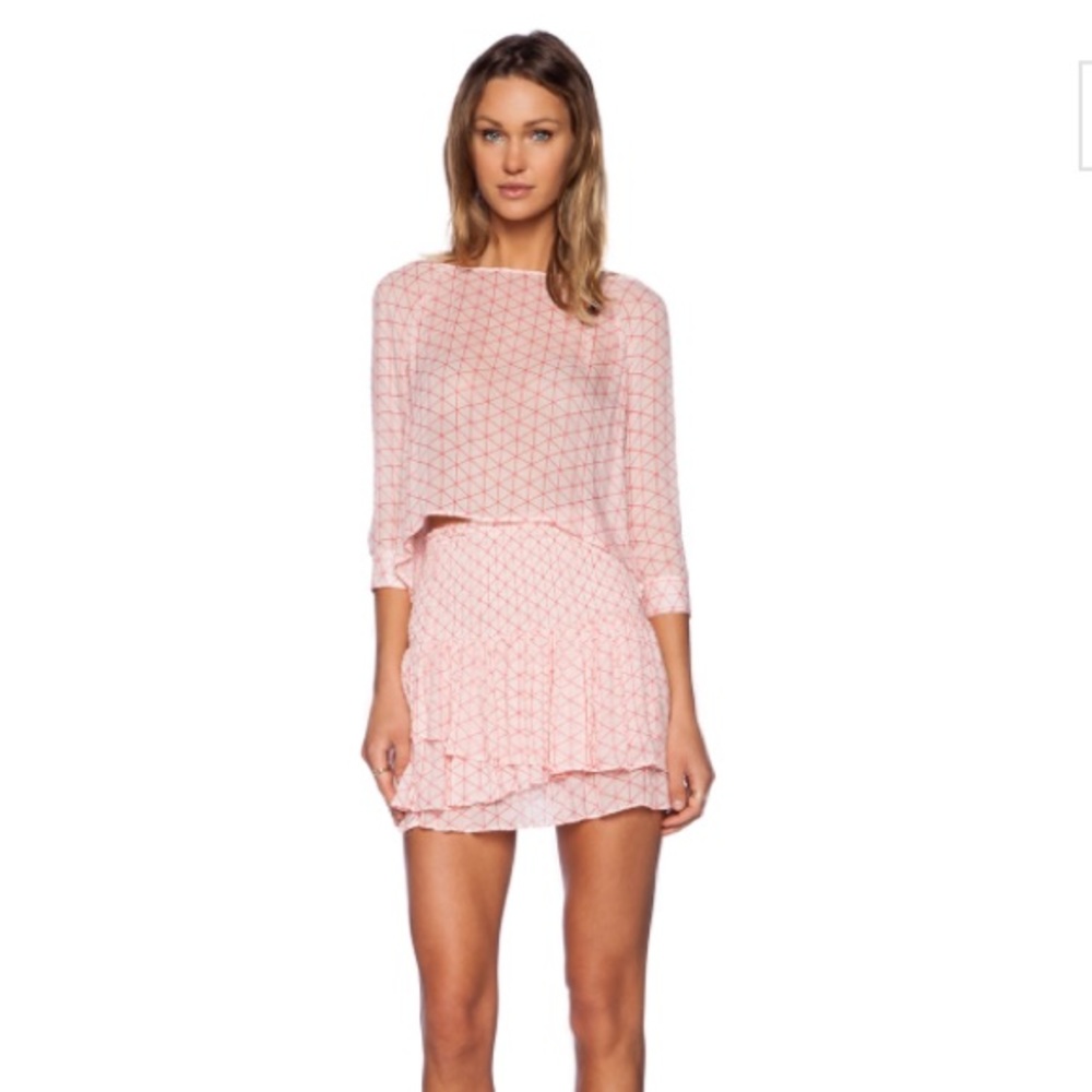 Matching long sleeve top and skirt