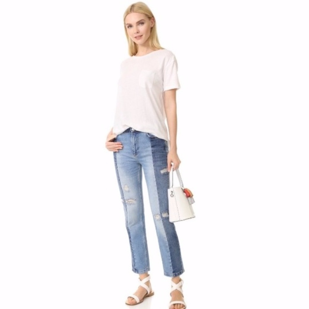 ❌SOLD❌ [Free People] Distressed Patchwork Jeans - Picture 2 of 7