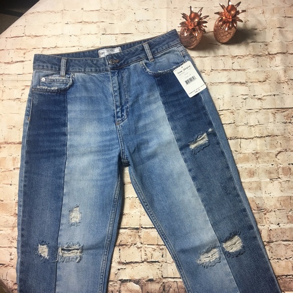 ❌SOLD❌ [Free People] Distressed Patchwork Jeans - Picture 6 of 7