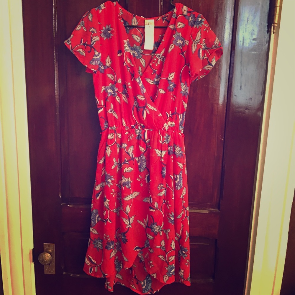 Adorable Coral Floral Dress