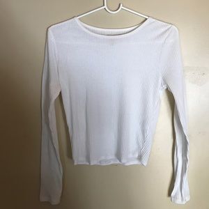 Hollister tight white long sleeve crop top