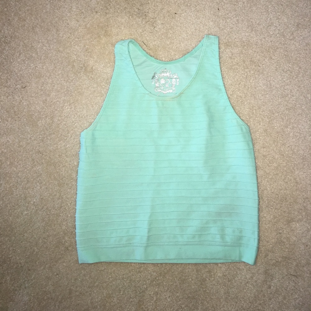 light blue crop top