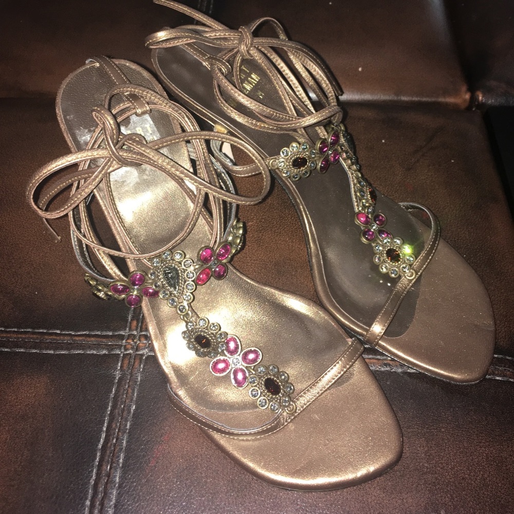 STUART WEITZMAN Brown Strappy Heels Shoes SZ 6 NEW