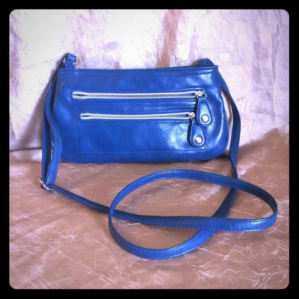 Simple blue crossbody purse