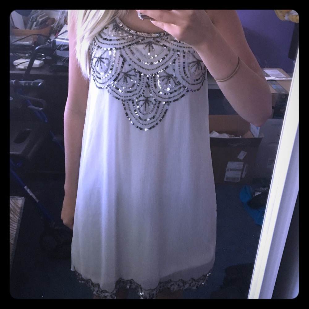 White dress with sequins