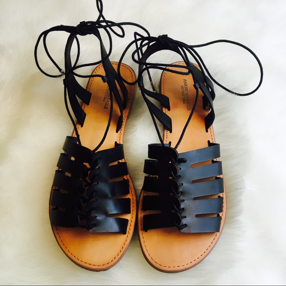 American Eagle Lace Up Sandals.🦅
