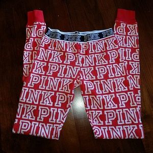 Pink xsmall red and white sleep pant