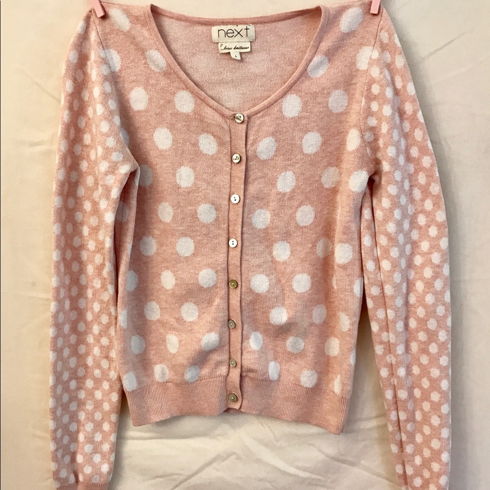 Pink Polk-a-dot Cardigan