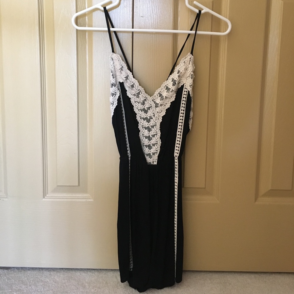 black and white romper