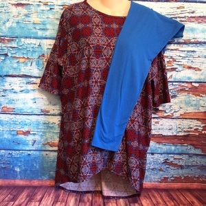 LuLaRoe TC Solid Blue Leggings M Irma Outfit