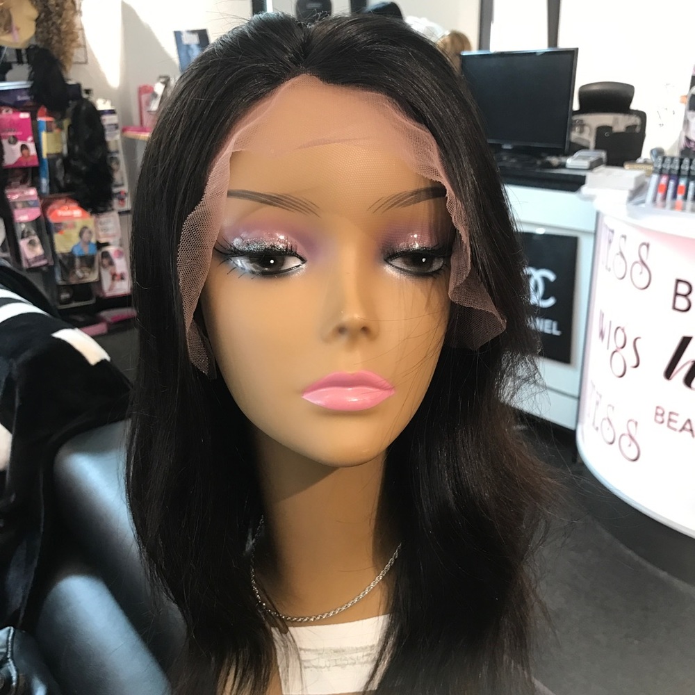 Human Lacefront full wig Indian Remy medium length