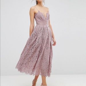 ASOS lace  Lilac Cami Midi Dress