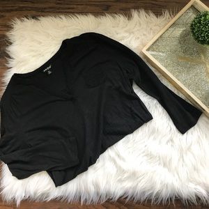 Lucky Brand black three quarter sleeved shirt