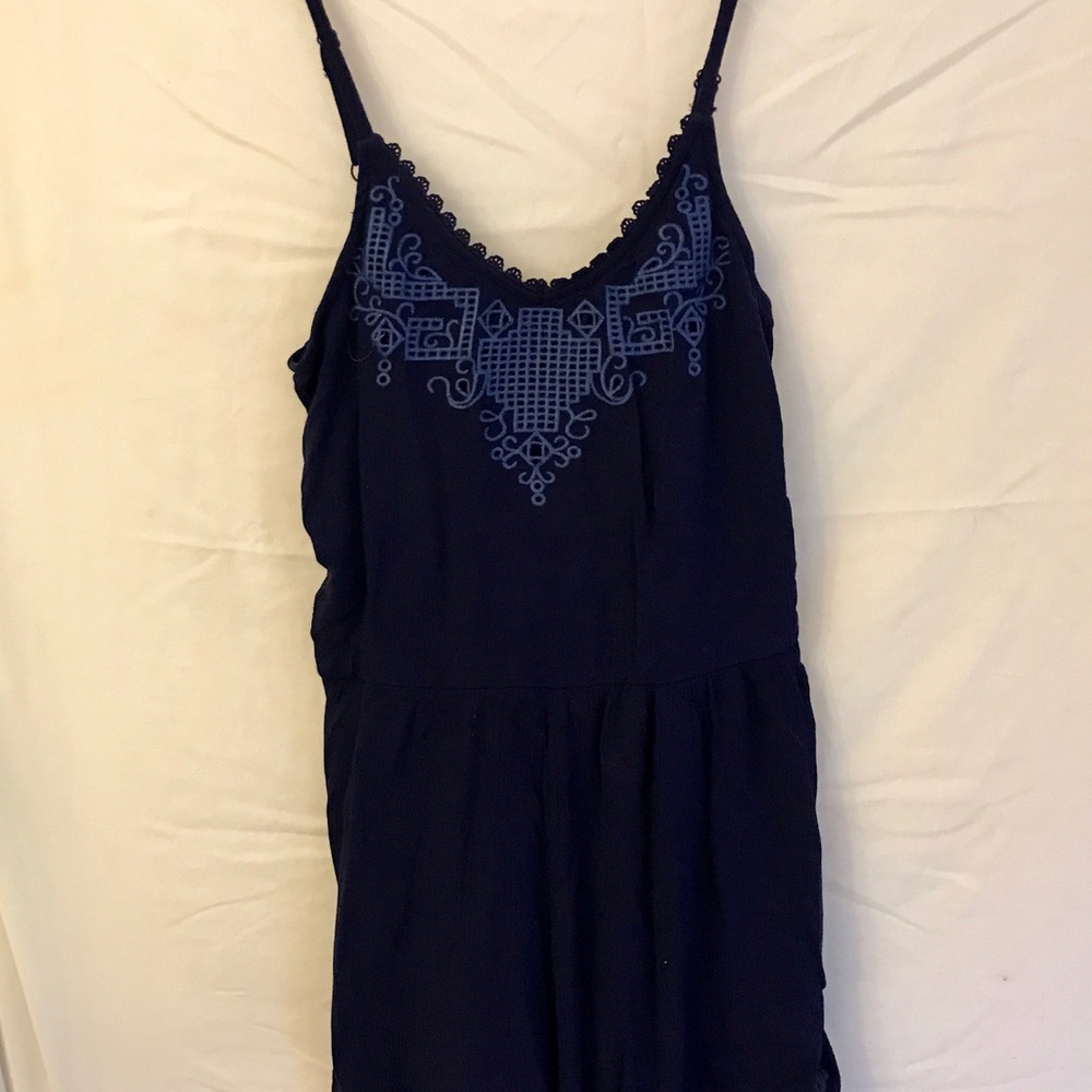 Embroidered Blue Romper