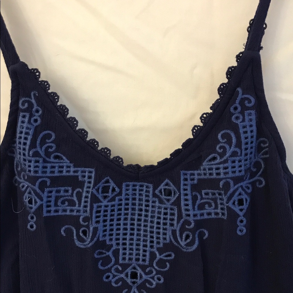 Embroidered Blue Romper - Picture 2 of 2