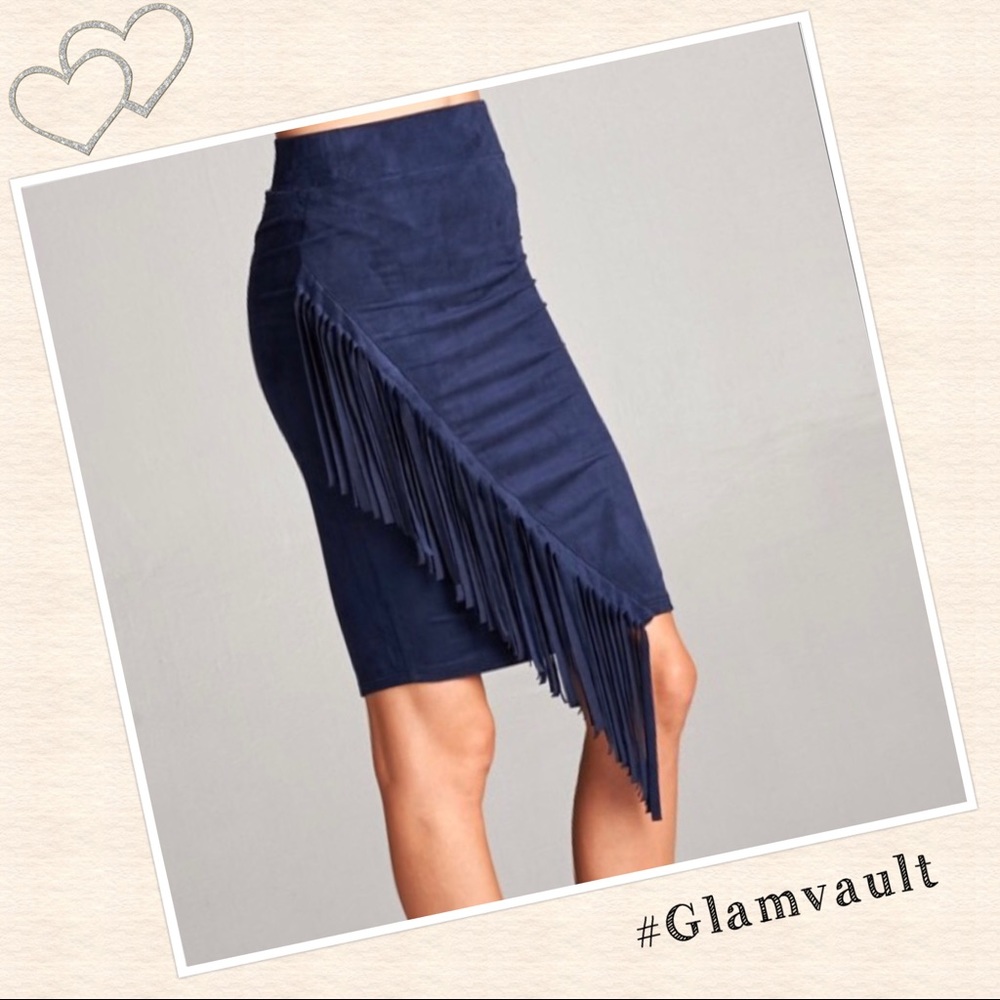 💙Suede Fringe Skirt