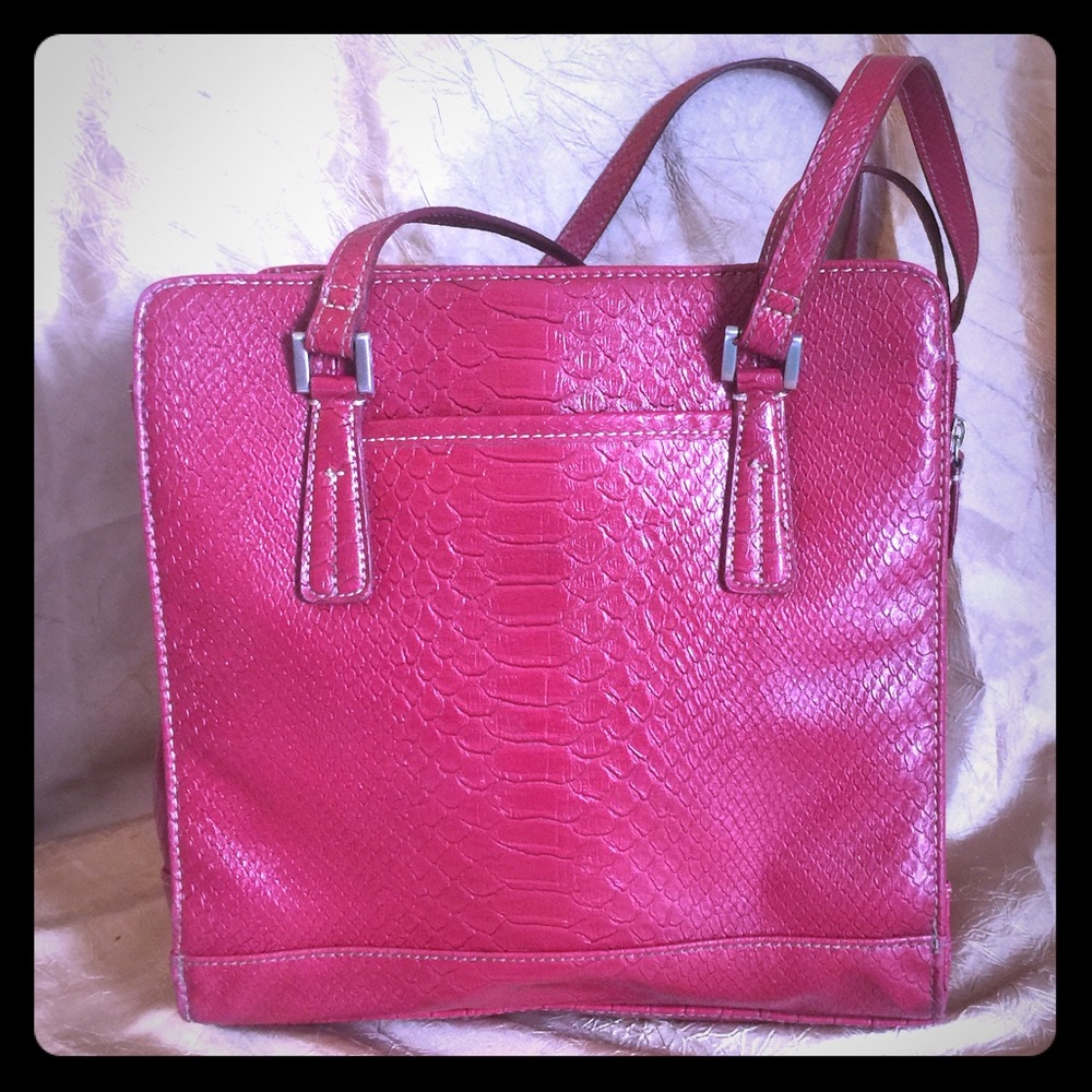 Red purse with credit card slots