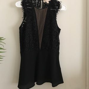 Michael kors black lace blouse